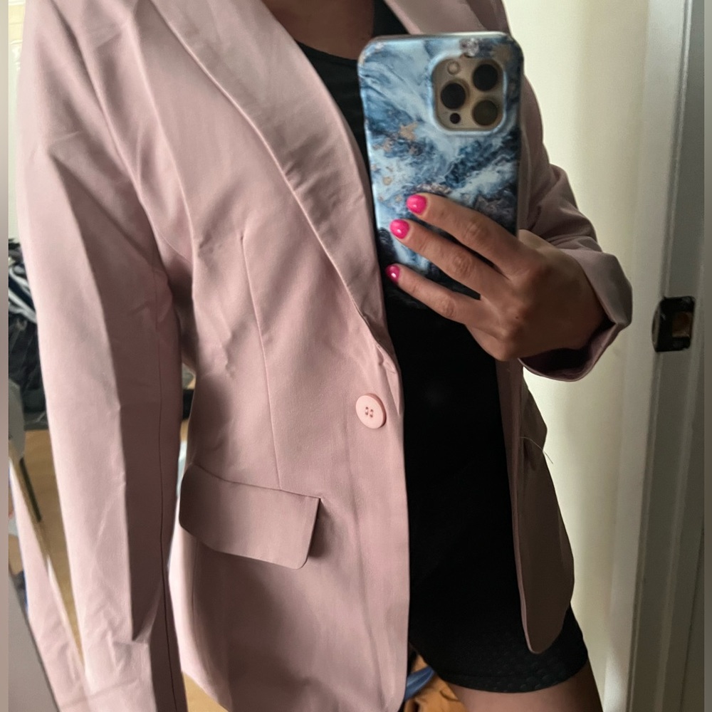 Oversized dusty pink blazer